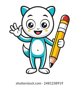 vector coloring cartoon animal with pencil