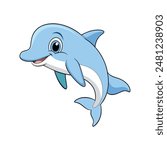 vector coloring cartoon dolphin art design