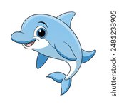 vector coloring cartoon dolphin art design