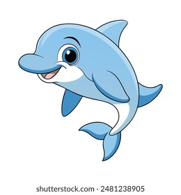 vector coloring cartoon dolphin art design