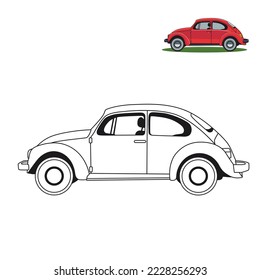 vector coloring classic cool cars