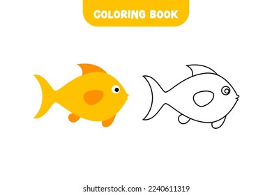 Vector coloring drawing fish concept design