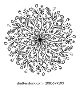 VECTOR COLORING IN THE FORM OF A ROUND FLOWER MANDALA