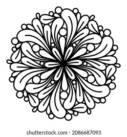 VECTOR COLORING IN THE FORM OF A ROUND PLANT MANDALA