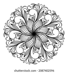 COLORIZACIÓN DE VECTORES EN FORMA DE PLANTA RONDA MANDALA