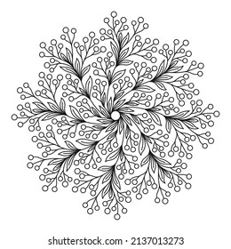 VECTOR COLORING IN THE FORM OF A ROUND PLANT MANDALA