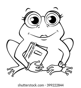vector coloring frog secretary