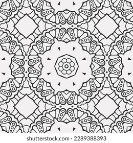 vector coloring geometric flower shapes and pattern background