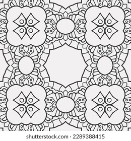 vector coloring geometric flower shapes and pattern background