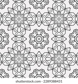 vector coloring geometric flower shapes and pattern background