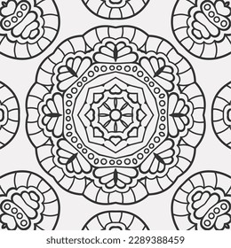 vector coloring geometric flower shapes and pattern background