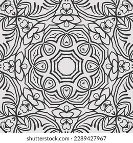vector coloring geometric flower shapes 
and pattern background
