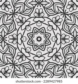 vector coloring geometric flower shapes 
and pattern background
