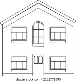 Vector Coloring House Simple Drawing House Stock Vector (Royalty Free ...