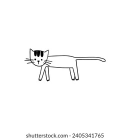 vector coloring kids cute cat illustration
