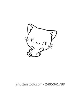 niños de color vectorial linda ilustración de gato
