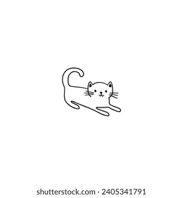 vector coloring kids cute cat illustration