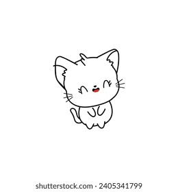 niños de color vectorial linda ilustración de gato