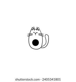 vector coloring kids cute cat illustration