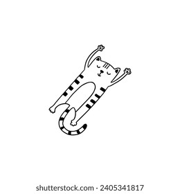 Vektorfarbenkinder, süße Katzengrafik