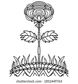 Vektorfarbseite ist eine abstrakte Blume.