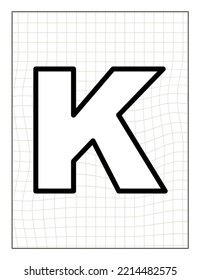 vector coloring page with alphabet  text letter  illustration