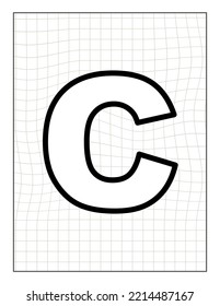 vector coloring page with alphabet text letter illustration