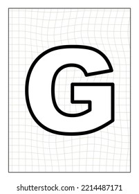 vector coloring page with alphabet text letter illustration