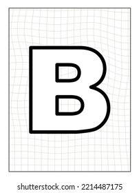 página de color vectorial con ilustración de letra de texto alfabeto