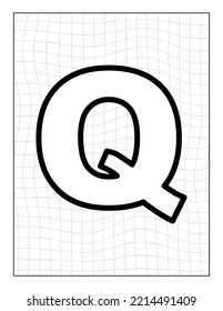 vector coloring page with alphabet text letter illustration