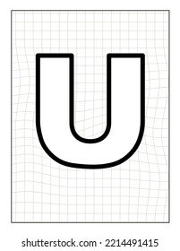 vector coloring page with alphabet text letter illustration