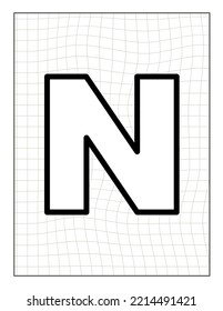 vector coloring page with alphabet text letter illustration
