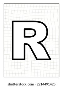 vector coloring page with alphabet text letter illustration