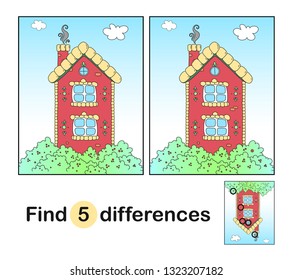 Vector coloring page with building for kids