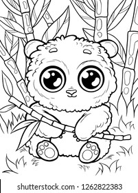 Pandas Coloring Pages High Res Stock Images Shutterstock