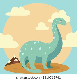 vector coloring page with dinosaur 
