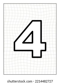 vector coloring page with number text  illustration