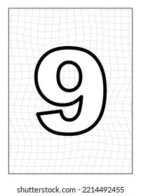 vector coloring page with number text illustration