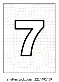 vector coloring page with number text illustration
