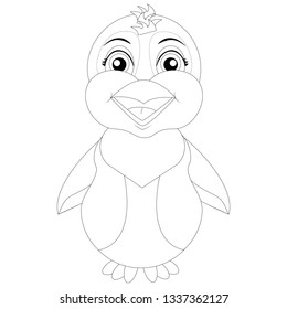 vector coloring page penguin