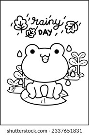 a vector of coloring pages of a cute frog