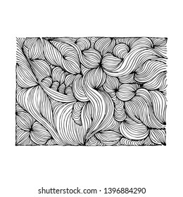 Vector coloring pattern, curved lines, colorful grunge background. Abstract dynamical rippled surface, illusion of movement, curvature, stone texture