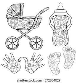Vector coloring set baby