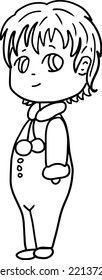 Vector colorize kid. Such a cute baby. Black lines colorize the page and notepads pages.