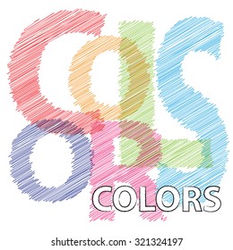Vector colors. Broken text scrawled