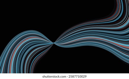 Vector colors fluidity wave pattern line art design abstract background