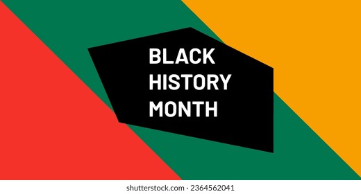 Vector with the colors red, yellow, and green and the text "Black History Month."