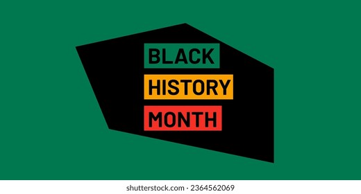 Vector with the colors red, yellow, and green and the text "Black History Month."