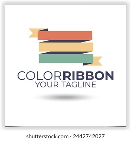 Vector colors ribbon logo design template