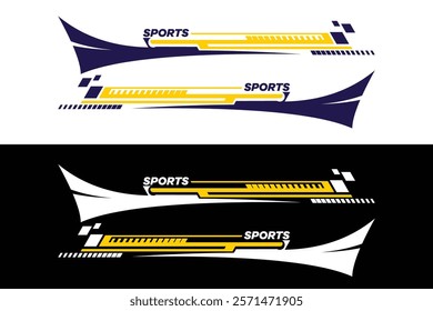 Vector colors speed striping pattern sticker label for vehicles moto or sports car background